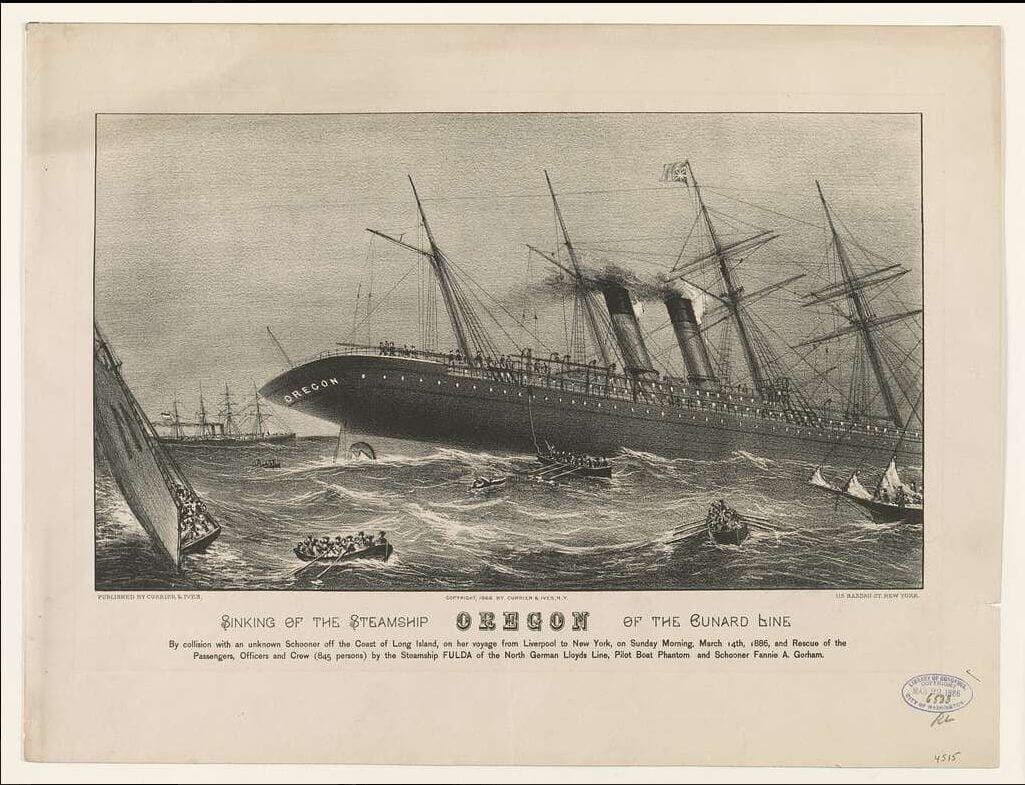 SINKING OF THE STEAMSHIP OREGON